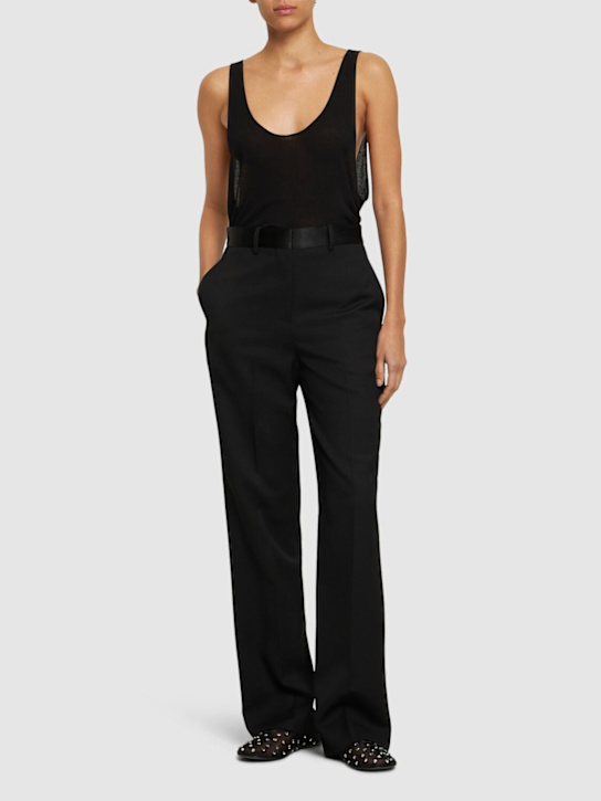 Victoria Beckham: ウールブレンドテーパードパンツ - women_1 | Luisa Via Roma