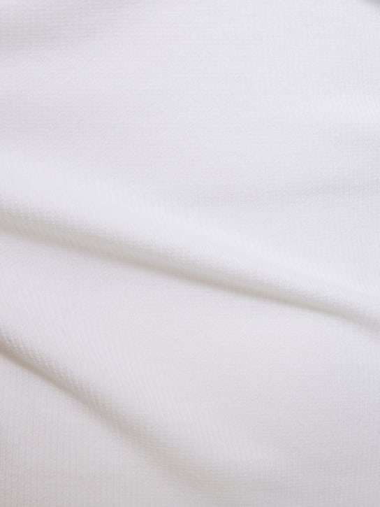 Valentino: Débardeur en jersey de coton côtelé à logo - Blanc - women_1 | Luisa Via Roma