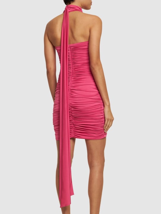 Giuseppe Di Morabito: Embellished satin mini dress - Hot Pink - women_2 | Luisa Via Roma