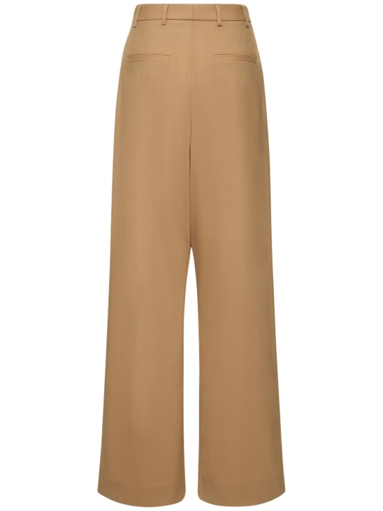 Giuseppe Di Morabito: Stretch wool wide pants - Beige - women_4 | Luisa Via Roma