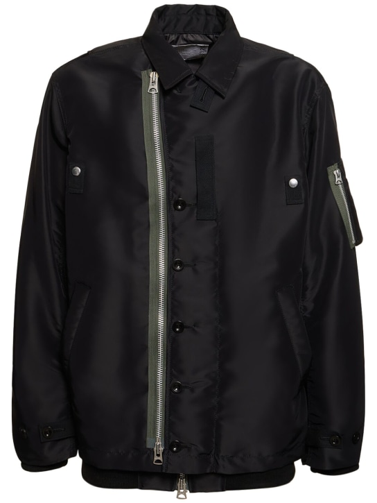 Sacai: Nylon twill jacket - Siyah - men_0 | Luisa Via Roma