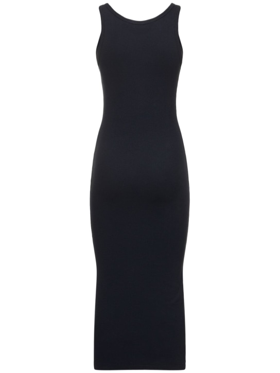 Valentino: Cotton ribbed jersey midi dress - women_4 | Luisa Via Roma
