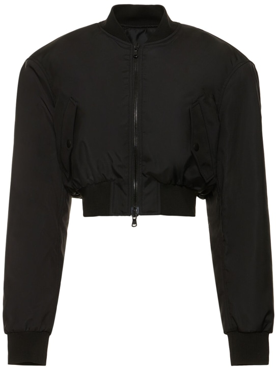 Wardrobe.nyc: Tailored cropped tech bomber jacket - Siyah - women_0 | Luisa Via Roma