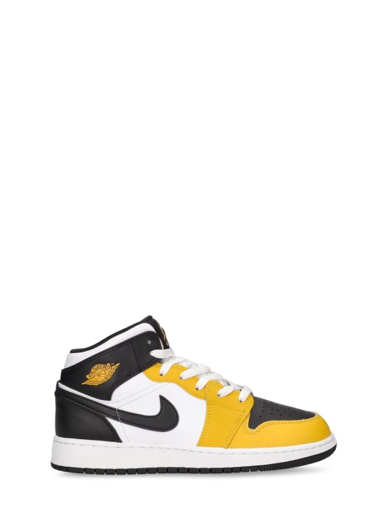 Nike: Air Jordan 1 Mid sneakers - Yellow/Black - kids-boys_0 | Luisa Via Roma