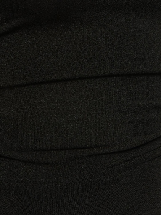 Philosophy Di Lorenzo Serafini: 弹力平纹针织单袖上衣 - 黑色 - women_1 | Luisa Via Roma
