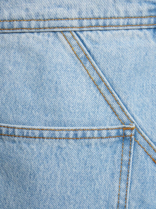 Andersson Bell: Tripot coated cotton flared jeans - Light Blue - men_3 | Luisa Via Roma