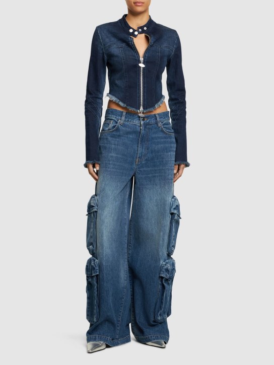 Cannari Concept: Veste en denim de coton Tight - Bleu - women_1 | Luisa Via Roma