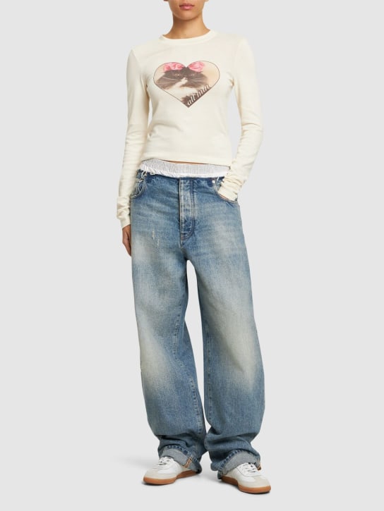 Cannari Concept: Camiseta de algodón con manga larga - Blanco - women_1 | Luisa Via Roma