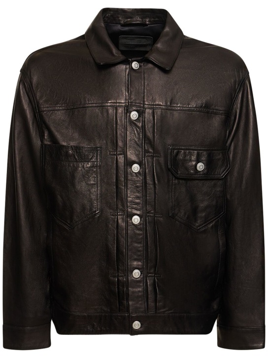 Giorgio Brato: Glove leather jacket - Siyah - men_0 | Luisa Via Roma