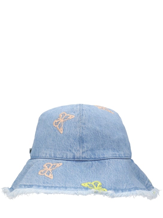 The New Society: Embroidered cotton bucket hat - Blue/Multi - kids-girls_0 | Luisa Via Roma