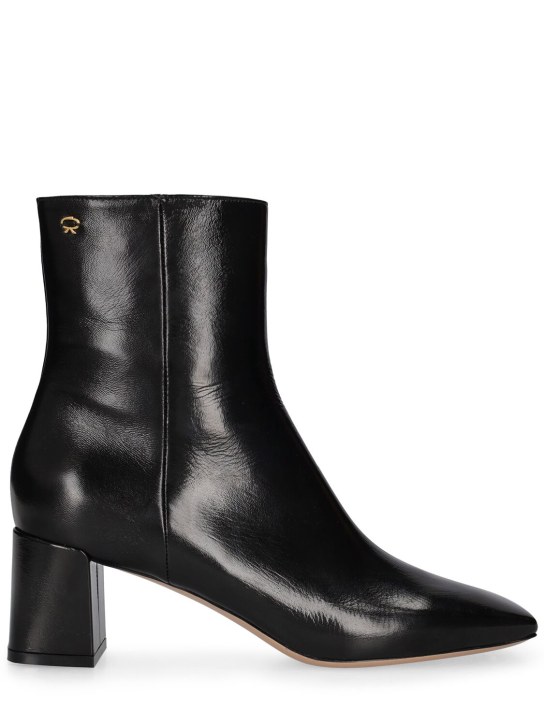 Gianvito Rossi: 55mm Patent leather ankle boots - Black - women_0 | Luisa Via Roma