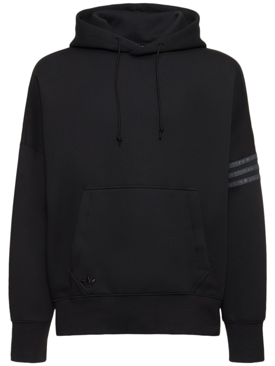 adidas Originals: Neuclassic cotton blend hoodie - Black - men_0 | Luisa Via Roma