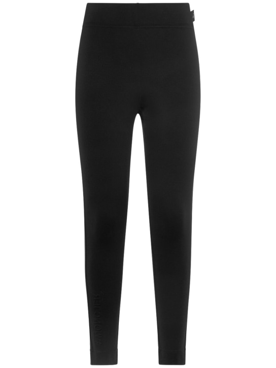 Moncler Grenoble: Jersey leggings - 블랙 - women_0 | Luisa Via Roma