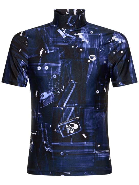 Coperni: X-Ray fitted high collar s/s t-shirt - Lacivert - men_0 | Luisa Via Roma