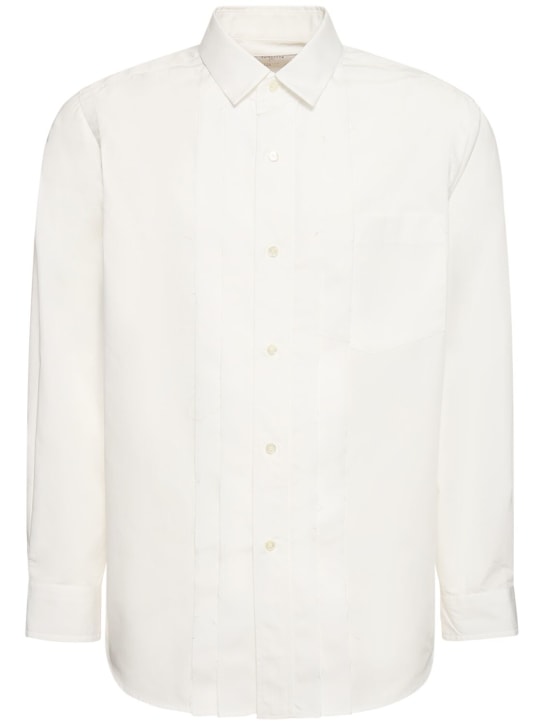 Sacai: Camisa de popelina de algodón - Blanco Opaco - men_0 | Luisa Via Roma