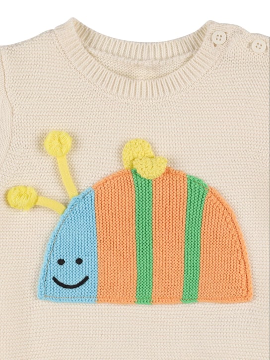 Stella Mccartney Kids: Suéter de punto de algodón orgánico - Blanco - kids-girls_1 | Luisa Via Roma