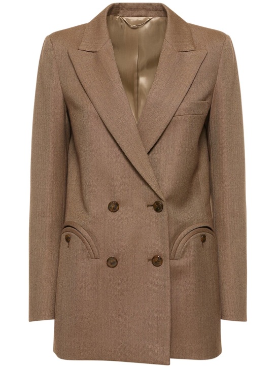Blazé Milano: Kamaxitha wool blend blazer - Brown - women_0 | Luisa Via Roma