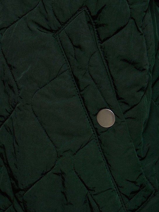 Burberry: Quilted nylon bomber jacket - Ivy Green - men_3 | Luisa Via Roma