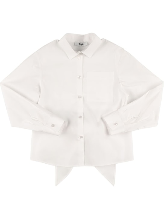 MSGM: Cotton poplin shirt - White - kids-girls_0 | Luisa Via Roma