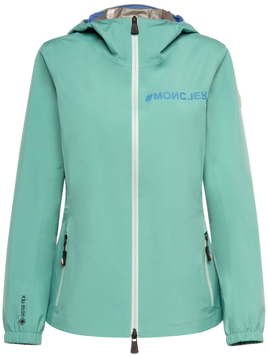 Moncler Grenoble: Valles hooded nylon jacket - Green - women_0 | Luisa Via Roma