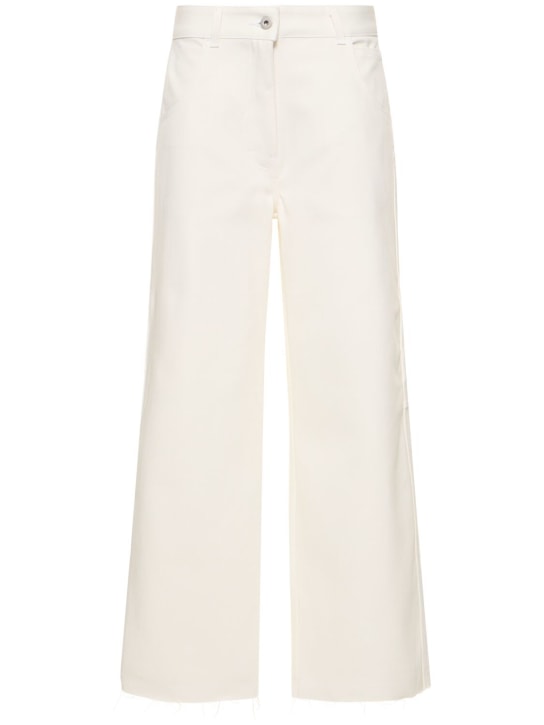 Interior: Pantalones anchos de algodón - Blanco - women_0 | Luisa Via Roma