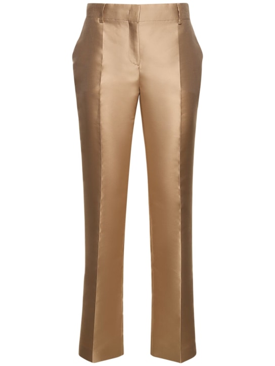 Alberta Ferretti: Tailored satin straight pants - women_0 | Luisa Via Roma
