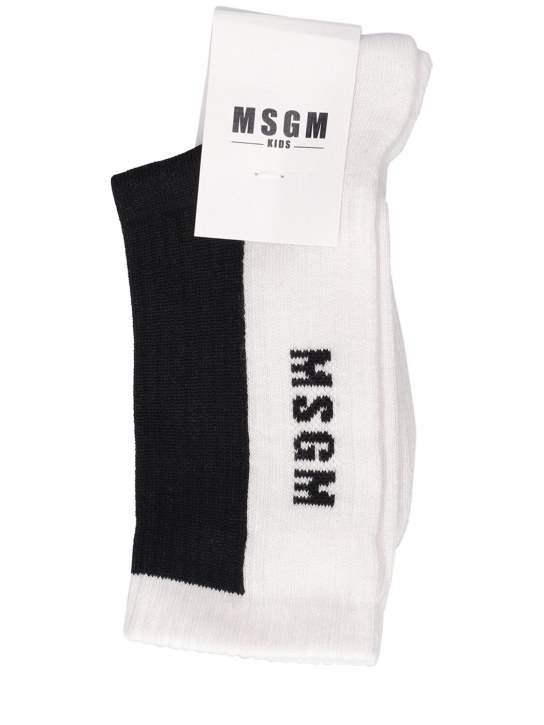 MSGM: Socken aus Baumwollmischung - Schwarz - kids-boys_0 | Luisa Via Roma