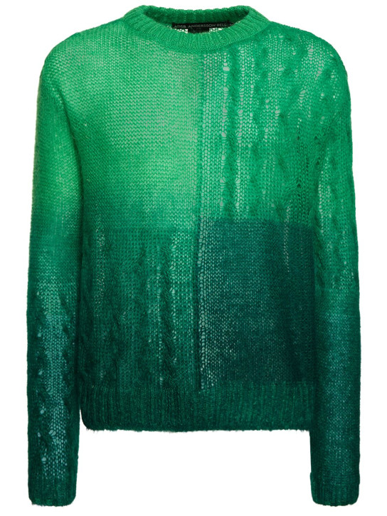 Andersson Bell: Foresk mohair blend knit sweater - Green - men_0 | Luisa Via Roma