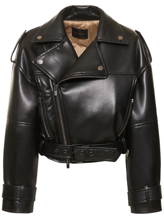 The Andamane: Nova oversize faux leather jacket - Black - women_0 | Luisa Via Roma