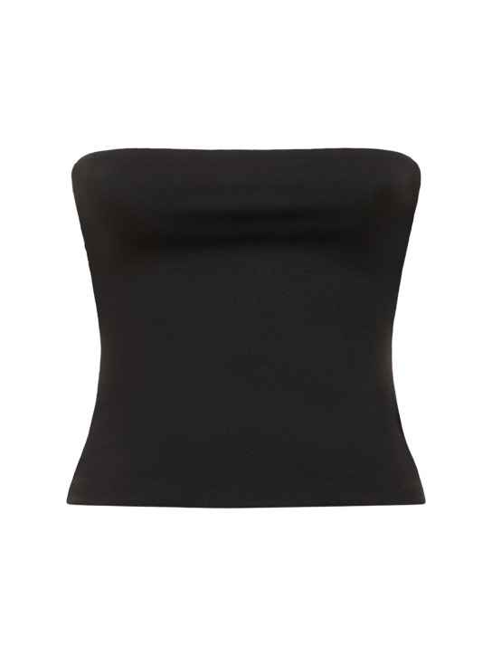 Wardrobe.nyc: Strapless opaque stretch jersey top - Siyah - women_0 | Luisa Via Roma