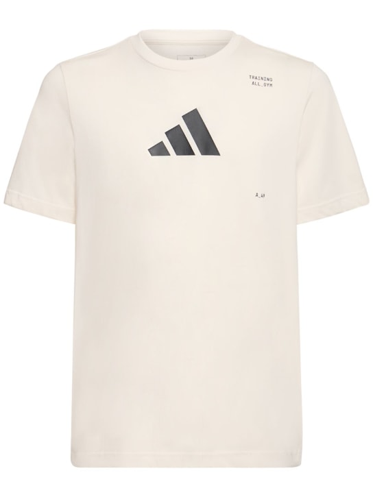 adidas Performance: Kurzärmliges T-Shirt mit Logo - Weiß - men_0 | Luisa Via Roma