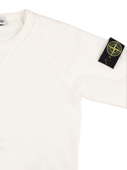 Stone Island: Sweatshirt aus Baumwolle - Weiß - kids-boys_1 | Luisa Via Roma