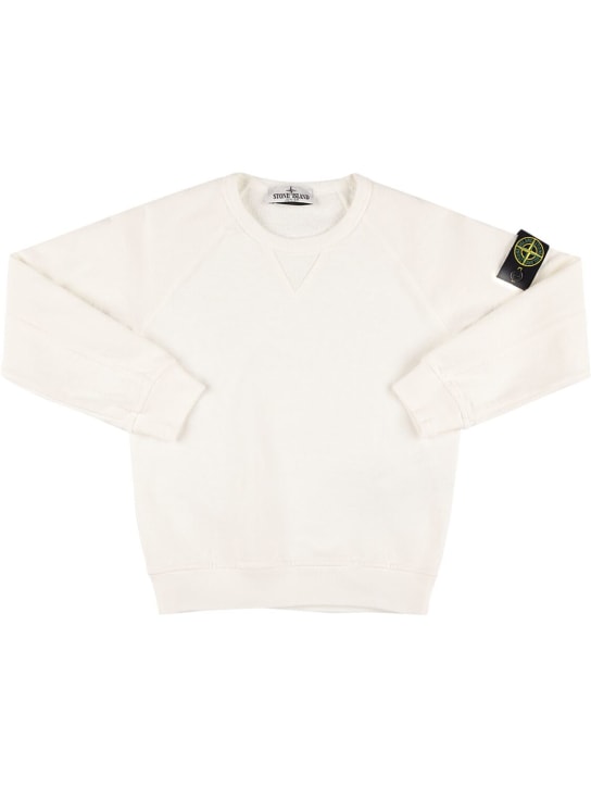 Stone Island: Sweatshirt aus Baumwolle - Weiß - kids-boys_0 | Luisa Via Roma