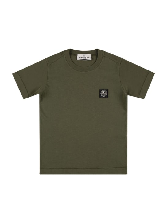 Stone Island: Cotton jersey logo t-shirt - Koyu Yeşil - kids-boys_0 | Luisa Via Roma