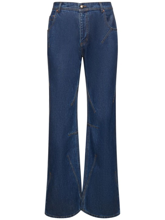 Andersson Bell: Tripot coated cotton flared jeans - Mavi - men_0 | Luisa Via Roma