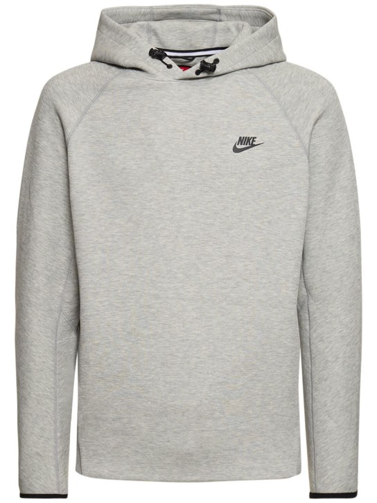 Nike: Sweat-shirt en Tech Fleece à capuche - Dk Grey Heather - men_0 | Luisa Via Roma