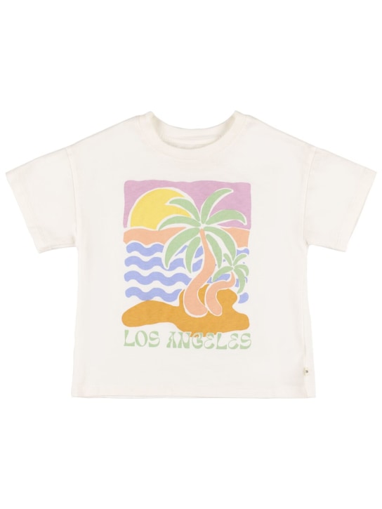 The New Society: T-shirt in jersey di cotone stampato - Bianco - kids-girls_0 | Luisa Via Roma