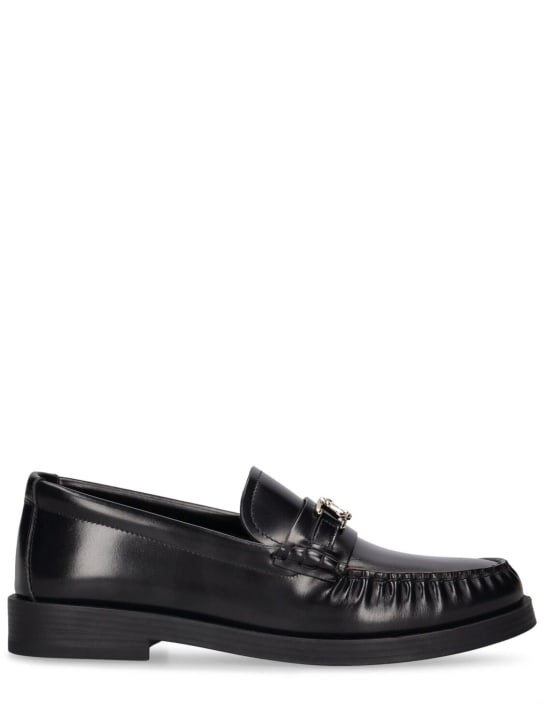 Jimmy Choo: 15mm Addie leather loafers - Black - women_0 | Luisa Via Roma