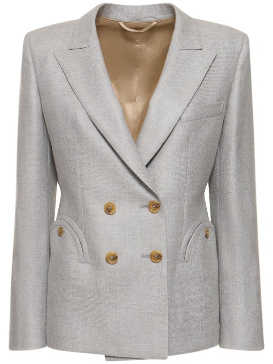 Blazé Milano: Alithia Stone Charmer silk & wool blazer - Grey - women_0 | Luisa Via Roma