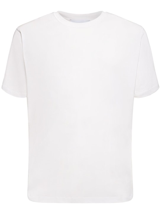 Lardini: Silk & cotton t-shirt - Beyaz - men_0 | Luisa Via Roma