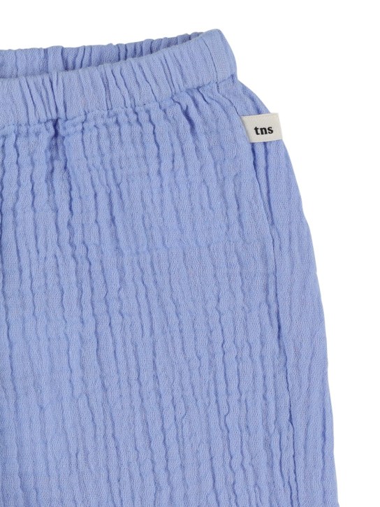 The New Society: Pantalon en piqué de coton - Bleu - kids-girls_1 | Luisa Via Roma