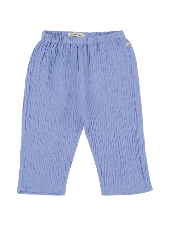 The New Society: Pantalon en piqué de coton - Bleu - kids-boys_0 | Luisa Via Roma