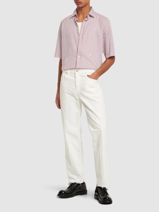 Lanvin: 21cm Straight cotton denim jeans - White - men_1 | Luisa Via Roma