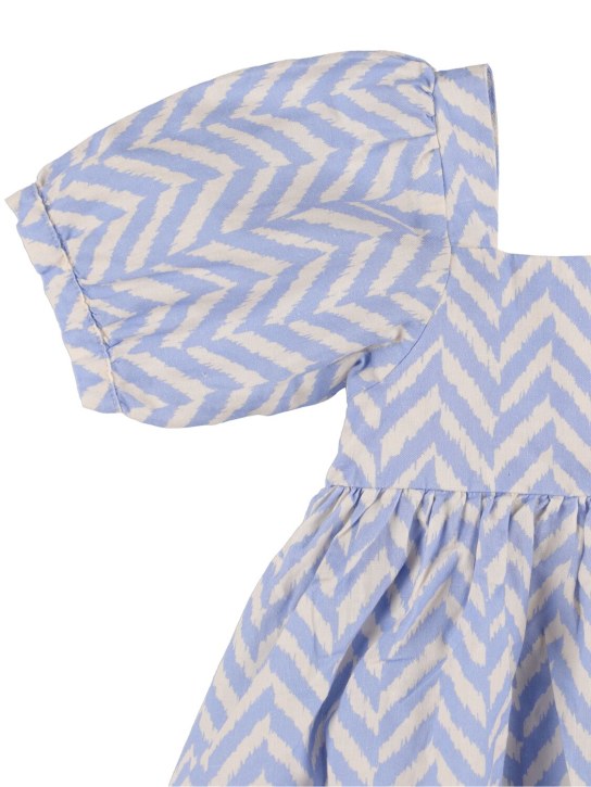 The New Society: Printed cotton & linen dress - Renkli - kids-girls_1 | Luisa Via Roma