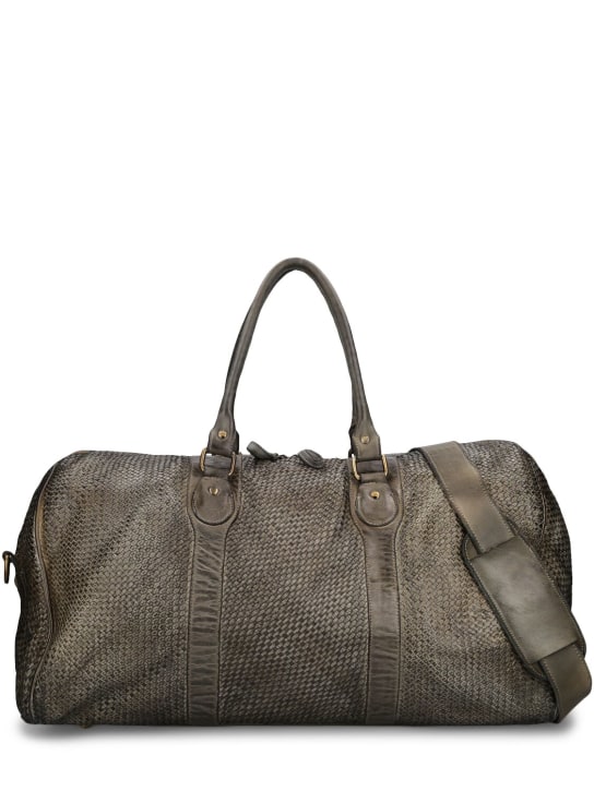 Giorgio Brato: Woven leather duffle bag - Asker yeşili - men_0 | Luisa Via Roma