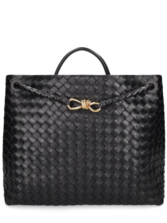 Bottega Veneta: Large Andiamo leather top handle bag - Black - women_0 | Luisa Via Roma