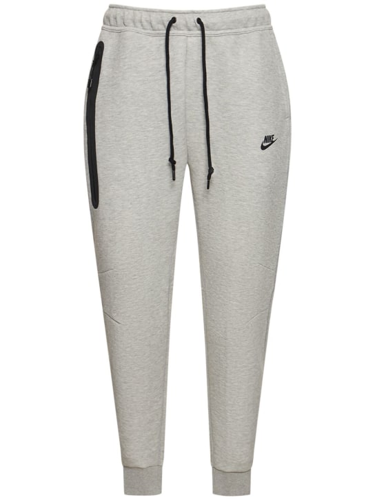 Nike: Tech fleece slim fit jogger sweatpants - Dk Grey Heather - men_0 | Luisa Via Roma
