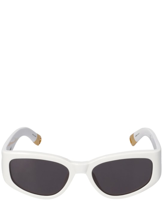 Jacquemus: Les Lunettes Gala sunglasses - White/Grey - women_0 | Luisa Via Roma