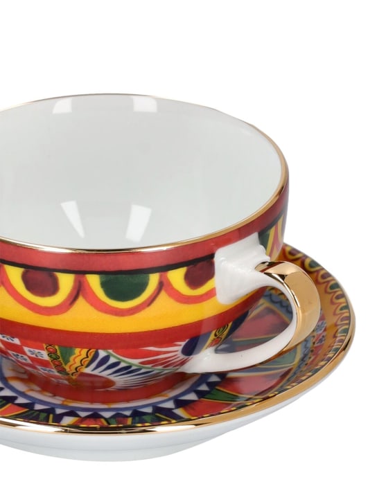 Dolce&Gabbana: Carretto Sicilian teacup & saucer - Multicolor - ecraft_1 | Luisa Via Roma