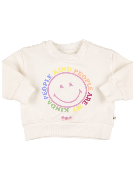 The New Society: BCI cotton crewneck sweatshirt - White - kids-boys_0 | Luisa Via Roma
